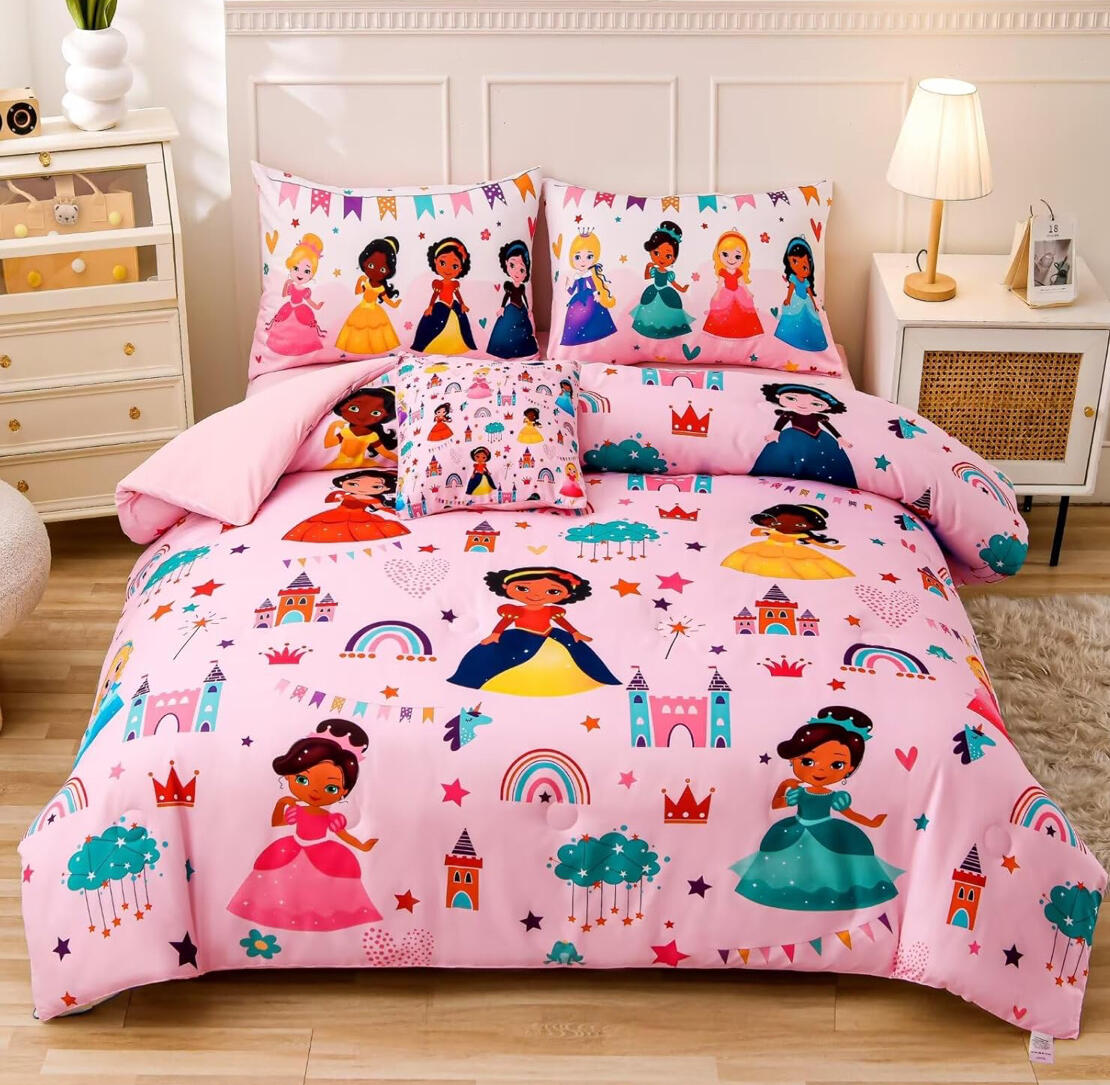 6-Piece Princess Comforter Set – Full Size (Soft &amp; Cozy)